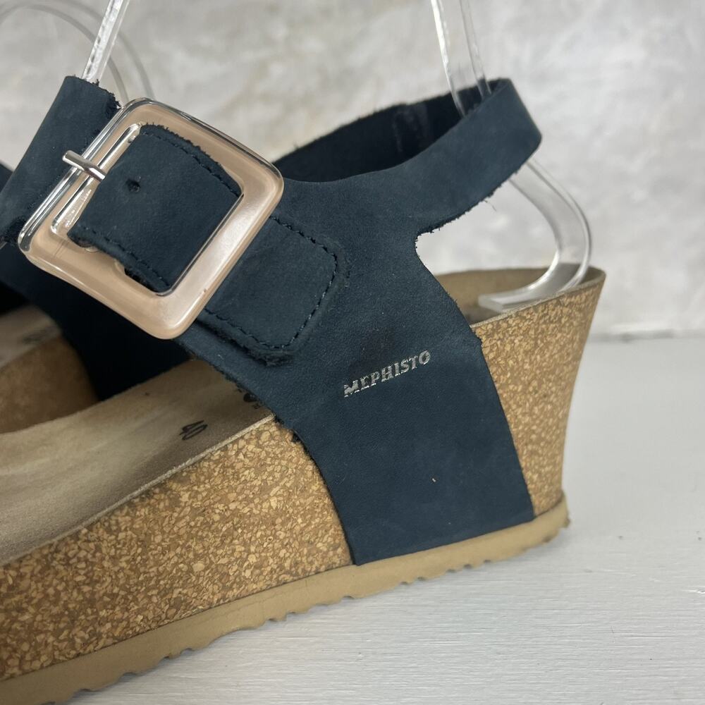 Mephisto Lissia Navy Wedge Comfort Sandal Women's Size 9.5 - Picture 8 of 15